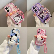 3D Sanrio Kuromi Kitty Phone Case For Xiaomi Poco M2 M3 M4 M5S M6 M8 Pro Wrist Strap Cartoon Pochacc