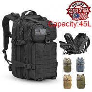 45L Army Military Outdoor School Camping Travel Attack Tactical Backpack Bag Trekking Hiking sport  