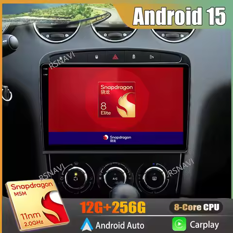 Android 15 2K QLED For Peugeot 308 308SW 408 2012-2020 Stereo Car Radio Multimedia Video Player GPS 