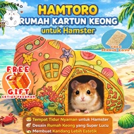 [FREE SERBUK]  Hamtoro Rumah Kartun Keong Hamster-Sembunyi Hamster Lucu Motif Laut -Aksesoris Kandan