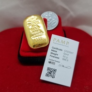 Murni Mewah Emas999.9, Gold Bar Pamp Casting Gold Bar G50 Gram 1033 1.1 cm Pd