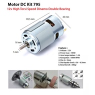 MESIN Electric Motor Dc Motor 795 12V High Torque Speed Dynamo Machine Power Tools Fan Motor