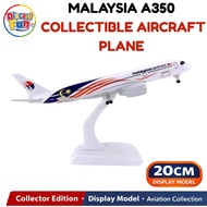 20cm Malaysia Airlines A350 with Landing Gear Diecast Aircraft Model Alloy Airplane Collectible Educ