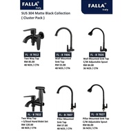 [ 100% Original ] FALLA Wall Bib Tap & Sink Tap SUS304 Black Matt
