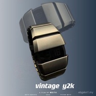 Jam Tangan Vintage Y2K D-Line Edisi Tinggi Bergaya Milenium Era Retro Futuristik Jam Tangan Elektron