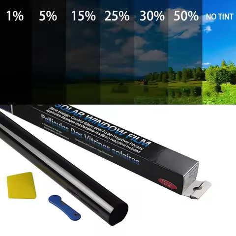 1/5/15/25/35/50 Percent VLT Window Tint Film Glass Sticker Sun Shade Film for Car UV Protector foils
