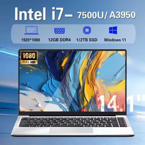 Windows 11 14.1 inch Laptop Computer intel i7 7500U Intel A3950 Laptops 1080P 12GB DDR4 1TB 2TB SSD 