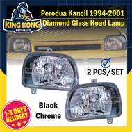 Depo Perodua Kancil 1994 - 2001 Diamond Glass Headlamp (Black + Chrome)