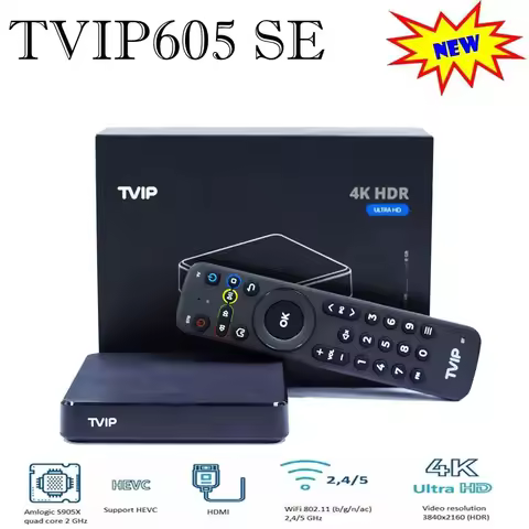 Original TVIP 605SE 4K Linux TV Box S905X Quad Core TVIP S-Box V.605 HD 2.4G/5G WIFI Work on Linux T