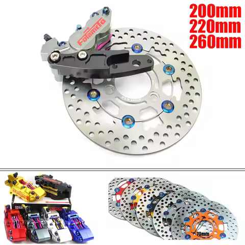 Moto 200mm 220mm 260mm Disc Rotor Brake Caliper with Bracket for Front FAST 30mm Core Left Side Moto