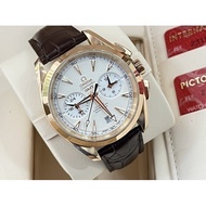 Omega Omega Omega Seahorse New Style Double Eye Chronograph. 18k Red Gold. Watch Diameter 43mm