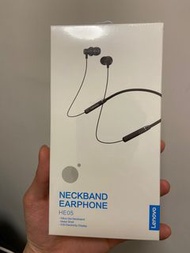 全新 Lenovo HE05 Neckband Earphone bluetooth 運動耳機 掛頸藍芽 耳機