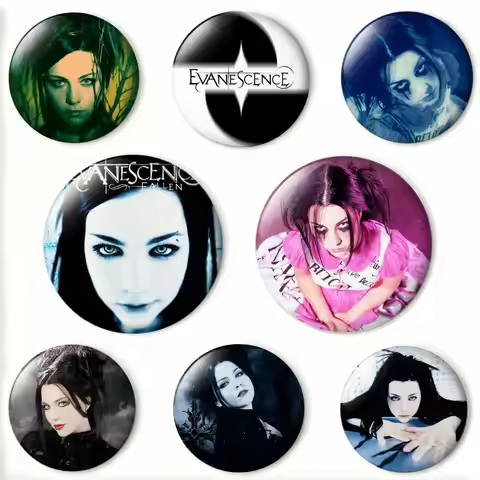 E-Evanescence Fallen A-Amy Lee Badges 25 32 44 58 75 mm Round Fans Collect Friends Gifts Brooch Souv