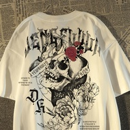 t shirt man oversized shirt man Vintage Short Sleeve European American Street Style Skull