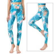 สต๊อกพร้อมส่ง) Yoga Pants Womens Flower High Waist Sports Tights Girls Pants Push-up Trainer Running