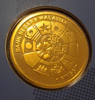 ASEAN 2015 Malaysia Commemorative Coin Card Ringgit Nordic Gold Collection Collectible