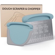 2 IN 1 Upgrade Bench Scraper, Dough Scraper for Pastry Bread Cake Pizza, Stainless Steel Dough Cutte