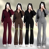 Alora jacket working zipper closure Wideleg terno pants