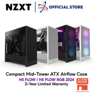 NZXT H5 Flow 2024 Mid-Tower ATX Air Flow PC Case - Black/White