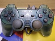 🌀遊戲收藏者🌀 63A櫃客 日本製 PS2專用 SONY 原廠 震動手把 功能正常 (透明綠)