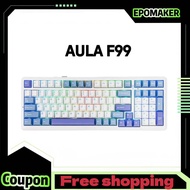 Aula F99 Gaming Mechanical Keyboard Three Mode 2.4g Wireless Bluetooth Wired Hot Swap PBT Gasket RGB