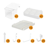 pegboard แผงแขวนผนัง บอร์ดรูพลาสติก peg board แผ่นวาง ของ ติด ผนัง และอะไหล่ อุปกรณ์เสริม ไม่จําเป็น