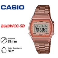 Casio Digital Rose Gold Ion Plated Stainless Steel Band Watch B640WCG-5D / B640WCG