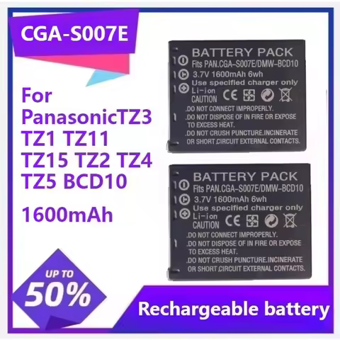 CGA-S007E for Panasonic DMC TZ1 TZ2 TZ3 TZ4 TZ5 TZ50 TZ15 Batteries CGA-S007E CGA S007E S007 S007A B