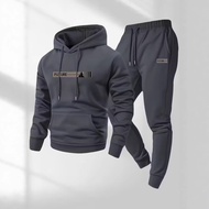 2.1-2026 Men's Sports Suit Fashion Letter Print Loose Hooded Sweatshirt