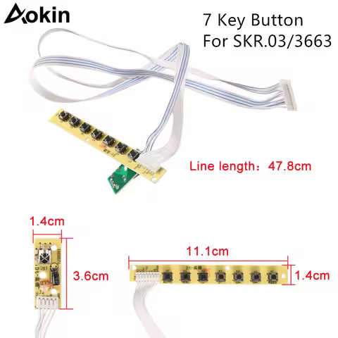 Universal 7 keys keyboard plate LCD TV accordance keypad with IR FOR v59 v29 v56 3463A 3663 SKR.03 8