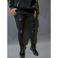 Ripped Jeans Leather Patch/ Cool Men's Pants Patch Jeans Men