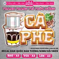 Waterproof Coffee Wall Sticker Coffee Decal Pre-glued/Plastic Laminated, Shop Decoration Decal – F20