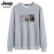 JEEP SPIRIT กีฬาใหม่ลำลองคอกลมผู้ชายเสื้อกันหนาว