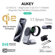 AUKEY LC-MC312 / LC-MC211 MagFusion Qi2 3-in-1 MFW Certified / 2-in-1 Foldable Magnetic Fast Wireles