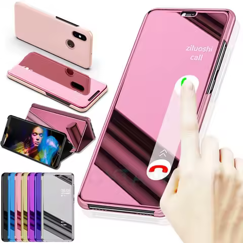 For Samsung Galaxy A14 A34 A54 5G Case Luxury Smart Mirror Magnetic Flip Leather Phone Cases for Sam