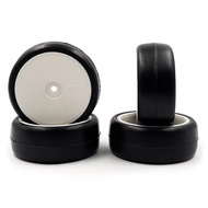 RU-0862A RUSH PRE-GLUED HIGH PRECISION 32X VR3 TIRE 4 PCS W/ WHITE RIM FOR 1/10 RC TOURING