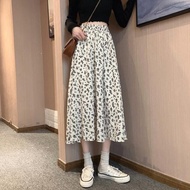 A-Line Skirt Knee-Length Long Women's Floral Women Korean Version Mid-Length Gentle Style Half-Lengt