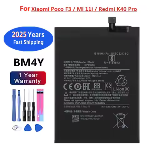 2025 Years 4520mAh BM4Y Battery For Xiaomi Poco F3 Redmi K40 Pro K40Pro Battery Batteries Bateria + 