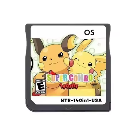 Pokemon 140-in-1 Super Combo V1.0 Retro NDS Video Game Cartridge English Version - Children's Gift C