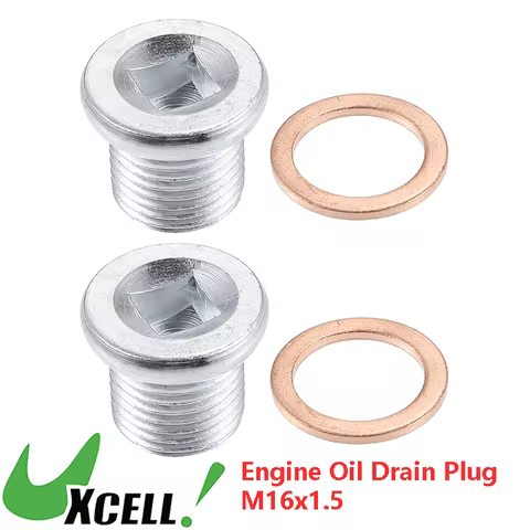 UXCELL Vehicle Stainless Steel Engine Oil Drain Plug 2 Pcs M16x1.5 Engine Oil Drain Screw with Gaske