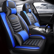 PU Leather Car Seat Cover Seat Cushio-Wira Saga Iswara Saga Blm Flx Vvt Kancil Axia Myvi Viva X70 Bezza Vios Civic City Vios HRV Persona 5-Seat Leather Car Front + Rear Seat Cover Cushion Kusyen Kereta