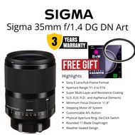 SIGMA 35MM F/1.4 DG DN ART LENS FOR SONY E-MOUNT (3 YEARS WARRANTY) 35MM ART LENS F/1.4 E MOUNT SONY