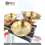 Shabu Ear Pan 18 cm 20 cm 22 cm Pan Gold Noodle Pan 3in1 Size 18cm+20cm+22cm Stainless Steel Gold Pa