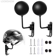 LOOKSHOW Motorcycle Helmet Wall Mount Rack Helmet Holder 180 Rotation Helmet Jacket Hanger Bike Helm
