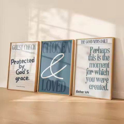 Christian Bible Verse Chosen & Loved Wall Art Print Canvas Painting Poster Picture For Living Room,B