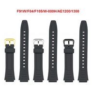 Sport Resin Strap for Casio F-91 F-84 F-105 W-800H W-218 AE-1200/1300 Waterproof TPU Silicone Convex