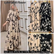 Gamis lybel Midi flower/ Premium rayon dress / joke dress Premium rayon joke dress