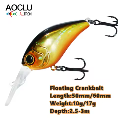 AOCLU Floating Minnow 50mm 10g 60mm 17g Hard Bait Crank Deep Diver Depth 2.5-3m Fishing Lure Long Ca