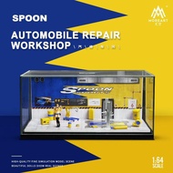 More Art 1:64 Spoon Sports Automobile Repair Workshop Diorama Diecast
