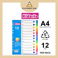 KIDARIO A4 11 Holes PP Plastic Index Divider / Suitable for Ring File / Colors / Months / Alphabet